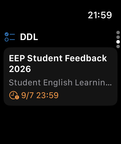 Real Apple Watch deadline screenshot